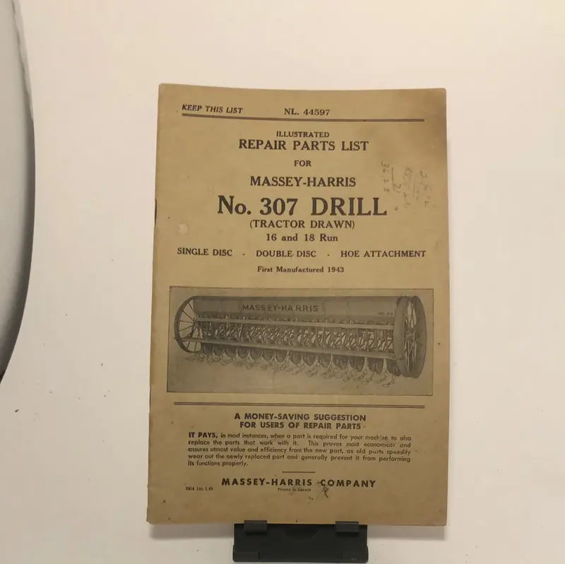 Massey-Harris No 307 Drill (Tractor Drawn) 16 And 18 Run 1