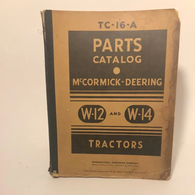 Mccormick-Deering Tc-16A Parts Catalog 1