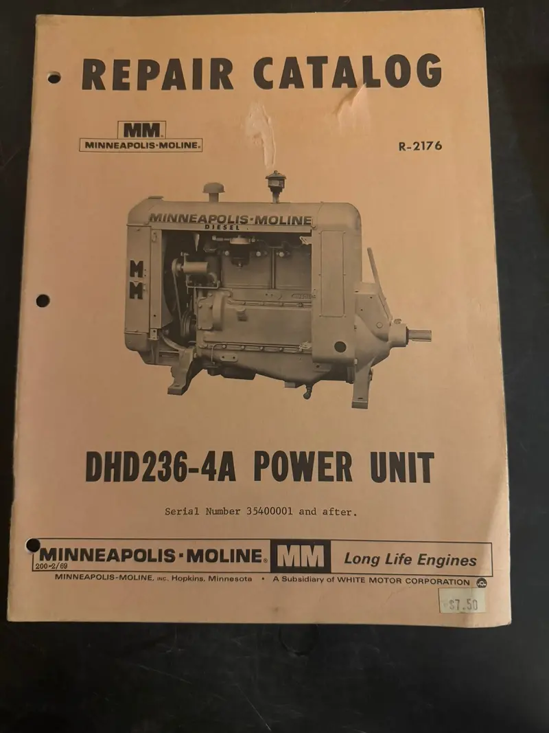 Minneapolis Moline _ Dhd236-4A Power Unit _ Repair Catalog R-2176 1