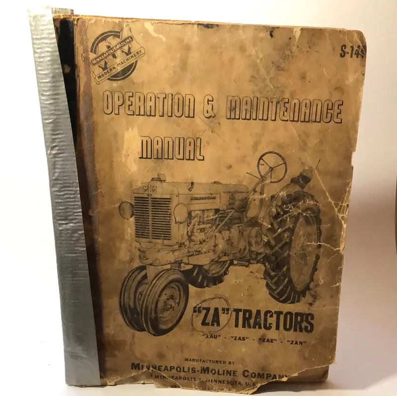 Minneapolis Moline Za Tractors - Operation & Maintenance Manual 1
