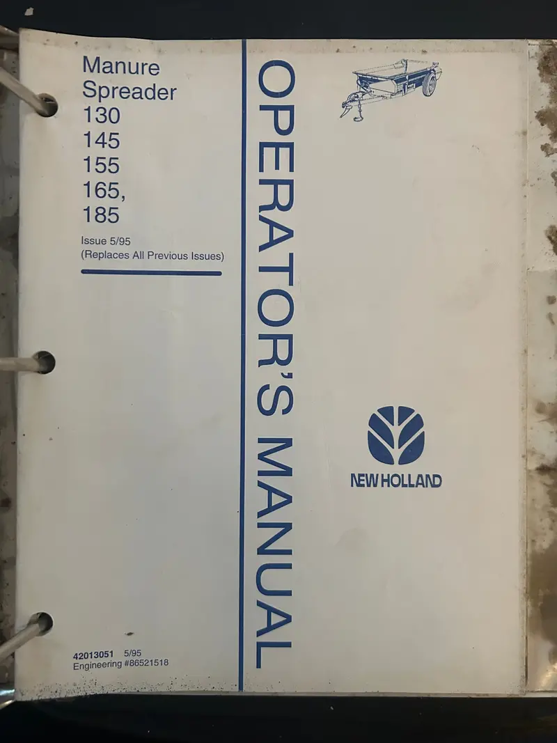 New Holland _ Manure Spreader 130, 145, 155, 165 & 185 _ Operator’S Manual 1
