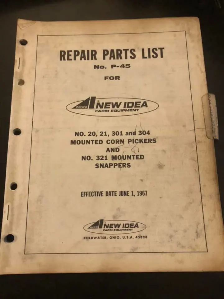 New Idea _ No 20, 21, 301 & 304 Mounted Corn Pockers And 321 Mounted Snappers _ Repair Parts List 1