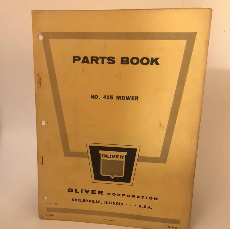 Oliver - No 415 Mower - Parts Book 1