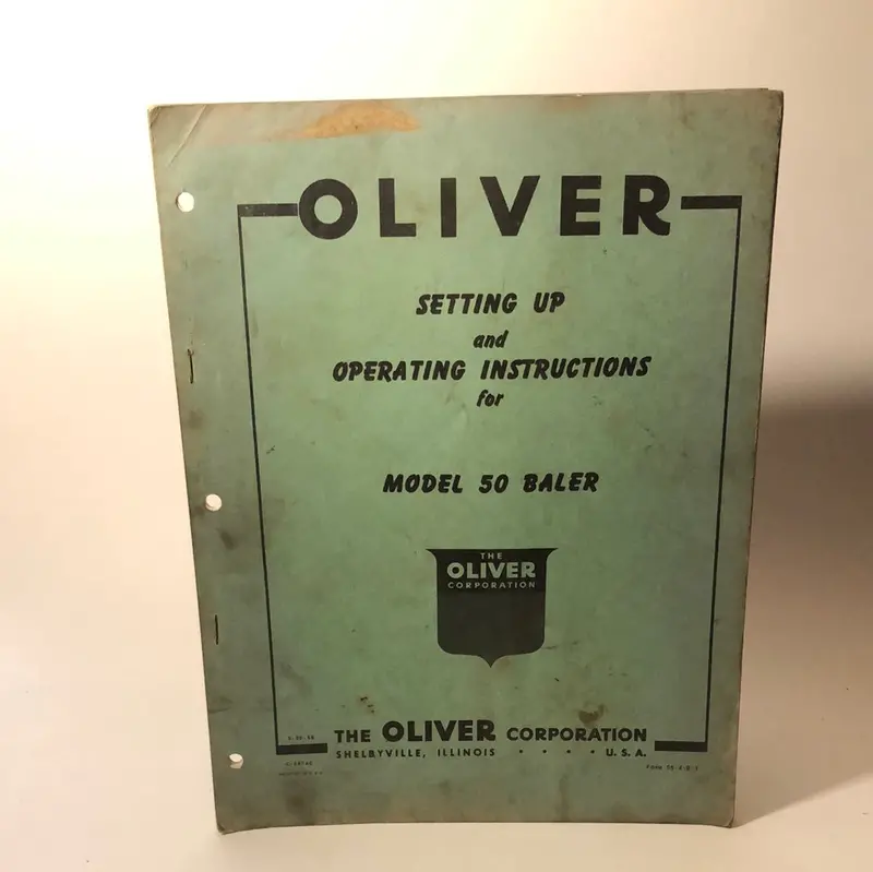 Oliver Setting Up & Operating Model 50 Baler 1
