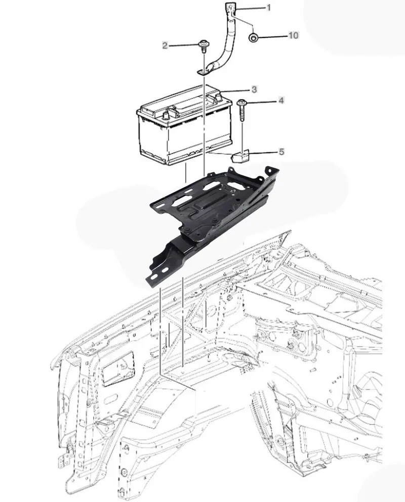 Passenger Side Battery Tray 2015-16 Chevrolet Silverado Gmc Sierra 2500Hd 3500Hd 1