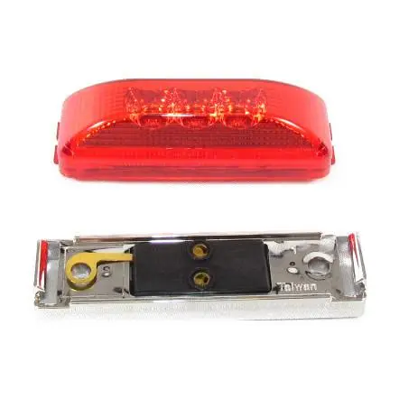 Red Rectangular Side Marker Led Light With 3 Leds And Red Lens | F235254 1