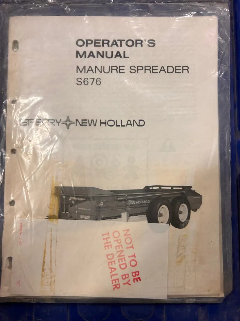 Sperry New Holland _ Model S676 Manure Spreader _ Operator’S Manual 1