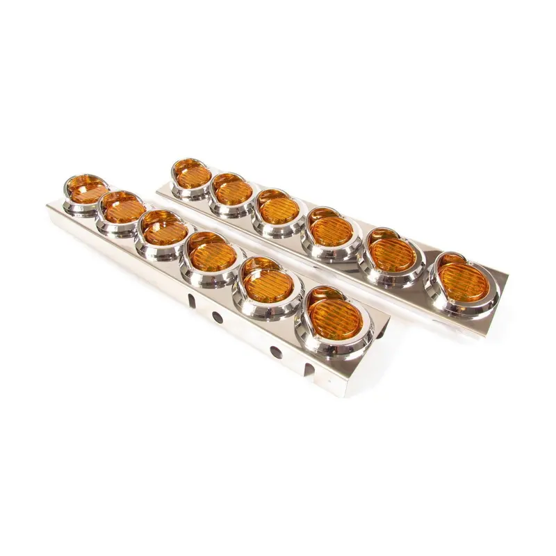 Stainless Steel Led Sealed Marker Light Bar With 6 Amber 2" Lights | F235299 1