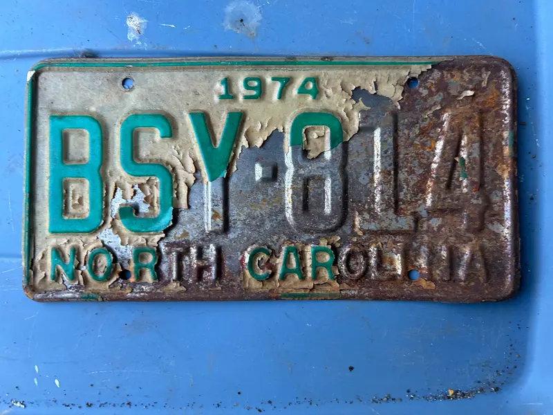 Vintage License Plate -  North Carolina 1974 1