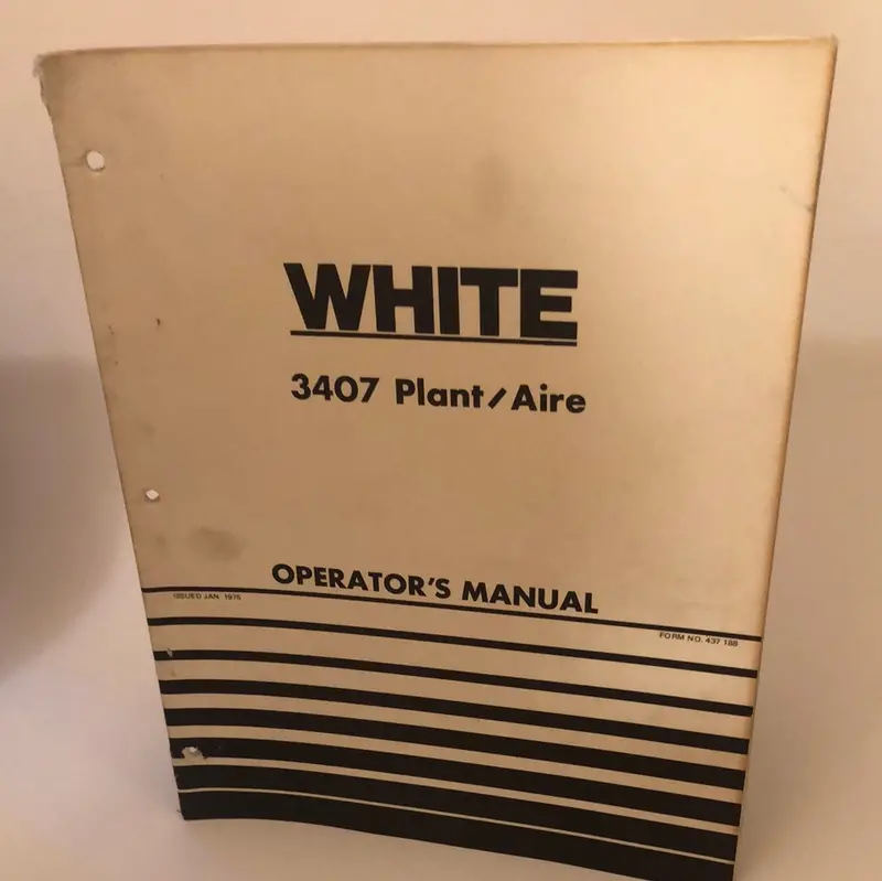 White 3407 Plant/Aire - Operator's Manual 1