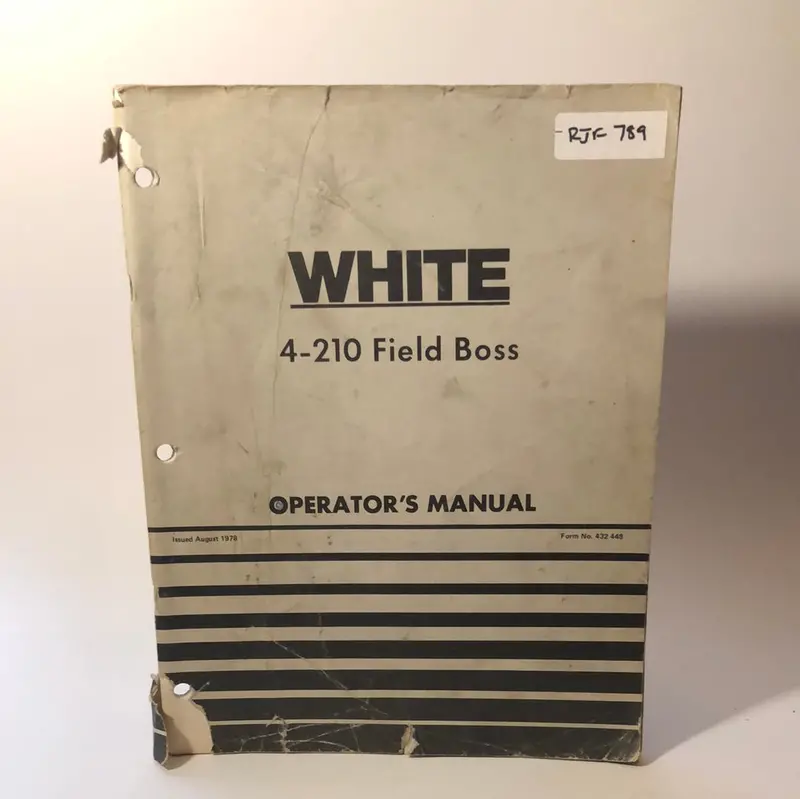 White 4-210 Field Boss - Operator’S Manual 1