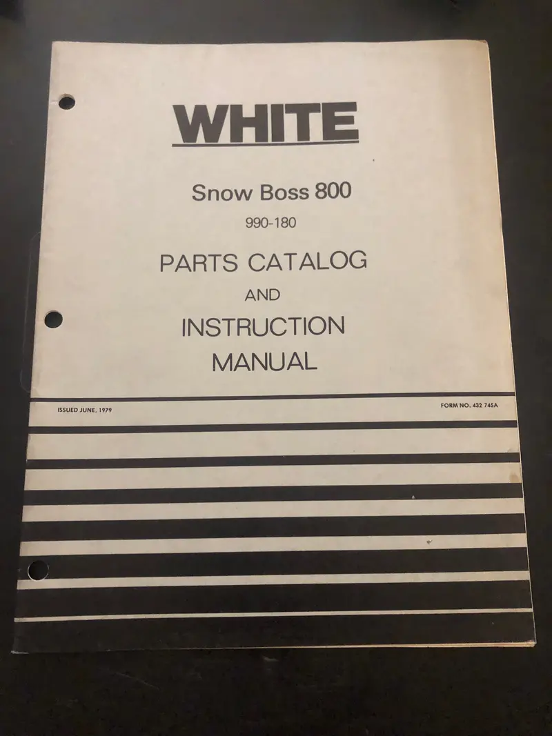 White _ Snow Boss 800 _ Parts Catalog & Instruction Manual 1