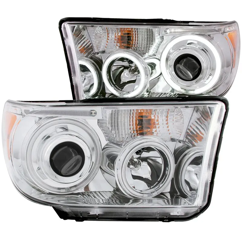 Anzo Usa 111173 Projector Headlight Set W/Halo; Clear Lens; Chrome Housing; Pair; Ccfl; 1