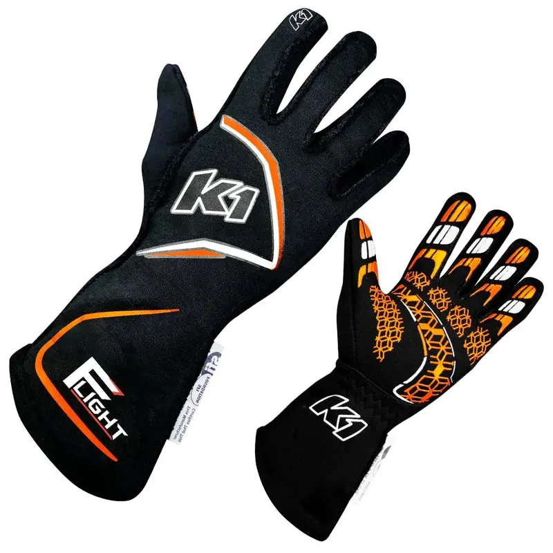 K1 Racegear Flight Gloves – Xxl, Black With Fluorescent Orange Accents (23-Flt-Nfo-2Xl) 1