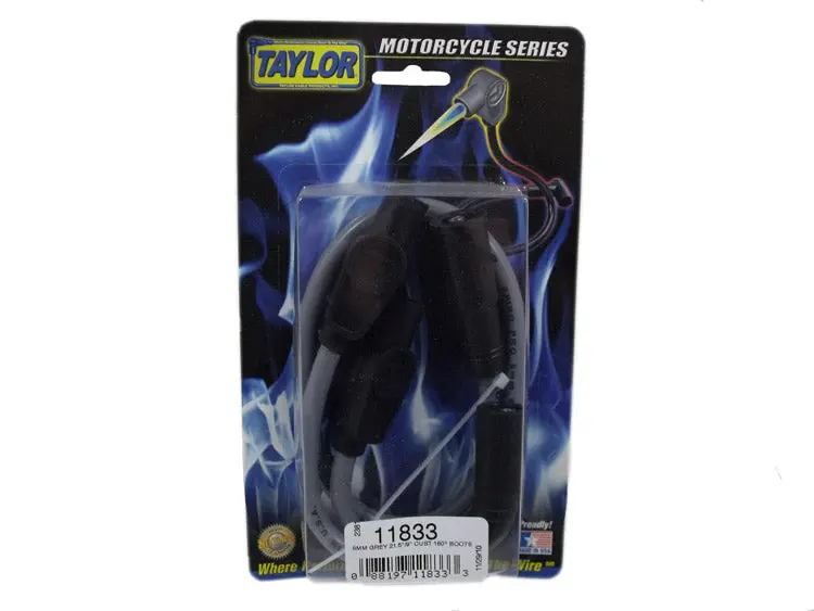 Taylor Cable 11833 Spiro-Pro 8Mm Gray Ignition Wire Set – Custom Length (21.5"/9") With 180° Boots 1