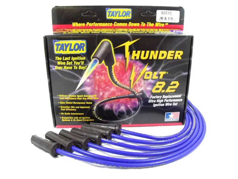 Taylor Cable Thundervolt 8.2Mm Blue Ignition Wire Set – 11.75-Inch Length, 180-Degree Plug Boots 1